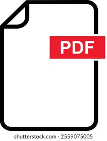 PDF icon, file pdf icon sign. PDF format symbol