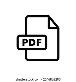 PDF icon. PDF file sign vector