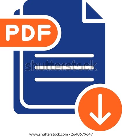 Pdf Icon Fill Vector Illustration