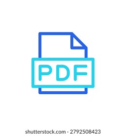 PDF icon with filled outline style symbol for portable document