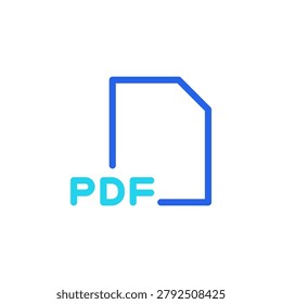 PDF icon with filled outline style symbol for portable document