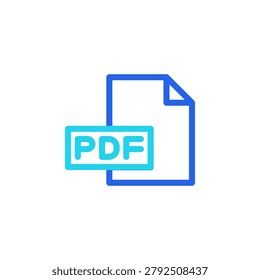 PDF icon with filled outline style symbol for portable document