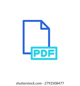 PDF icon with filled outline style symbol for portable document