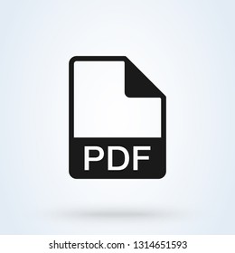 PDF icon. Flat design style vector object
