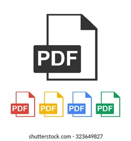 PDF icon. Flat design style eps 10