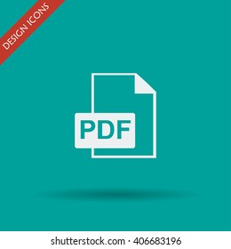 PDF icon. Flat design style eps 10