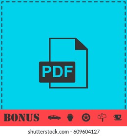 PDF icon flat. Simple vector symbol and bonus icon