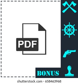 PDF icon flat. Simple vector symbol and bonus icon