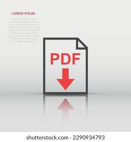 PDF icon in flat style. Document illustration pictogram. File sign business concept.