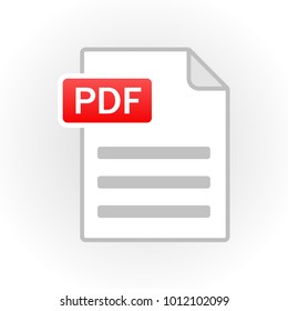 PDF icon isolated. File format. Vector illustration