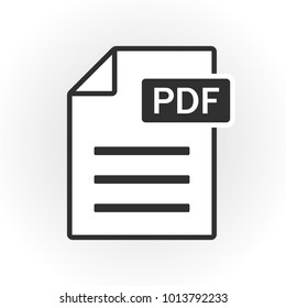 PDF icon isolated. File format. Vector illustration