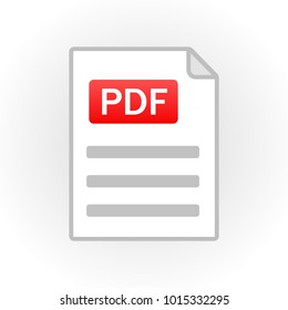 PDF icon isolated. File format. Vector illustration