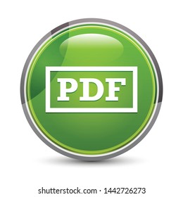 PDF icon isolated on elegant green round button vector illustration