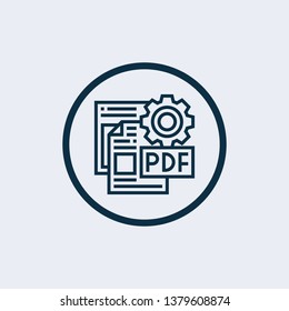 PDF icon isolated on white background. PDF icon in trendy design style. PDF vector icon modern and simple flat symbol for web site, mobile, logo, app,