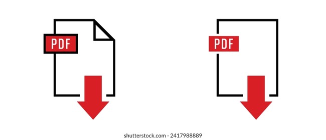 pdf icon on white background. Linear And Filled icon pdf.. PDF format symbol. flat style.