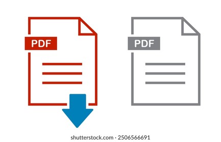 PDF-Symbol auf weißem Hintergrund. Datei PDF-Download-Symbol.