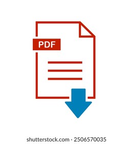 Pdf icon on white background. file Pdf download icon.