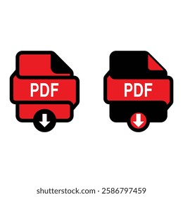 pdf icon on white background. Filled icons pdf.. PDF format symbol. flat style. vector illustration concept