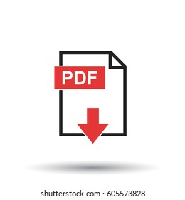 PDF icon on white background. Vector illustration.