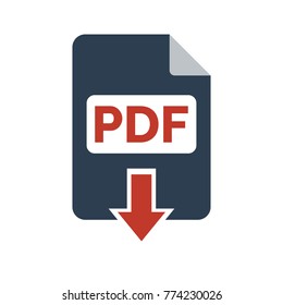 PDF Icon on white background. Vector illustration