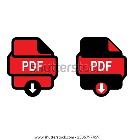 pdf icon on white background. Filled icons pdf.. PDF format symbol. flat style. vector illustration concept