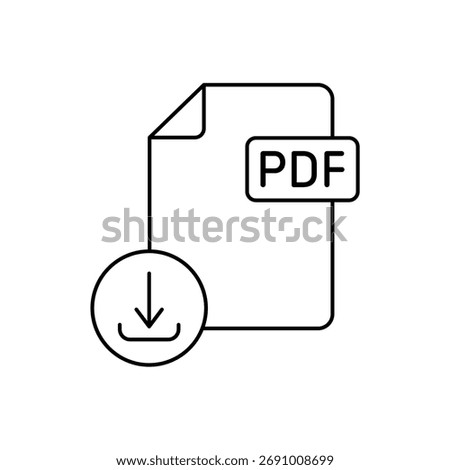 PDF icon outline editable stroke line drawing eps