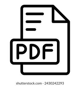 Pdf icon outline style design image file. image extension format file type icon. vector illustration