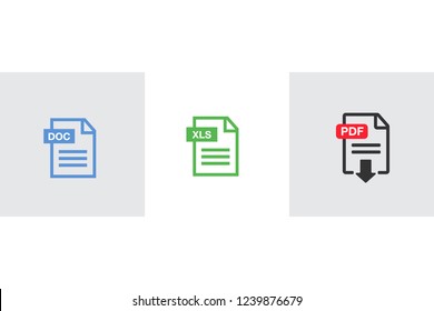 PDF Icon paper file. File Icons. Document icon set