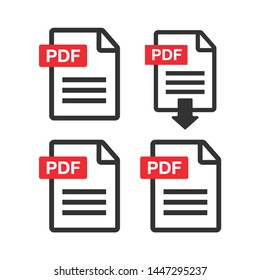 PDF Icon paper file. File Icons. Document icon set