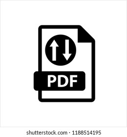 Pdf Icon,  Portable Text Graphic File Format Vector Art Illustration