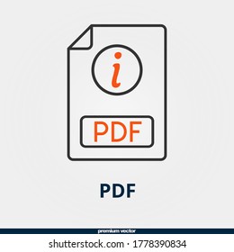 pdf icon, premium bicolor pdf icon.