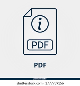 pdf icon, premium linear pdf icon.