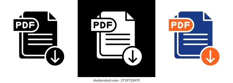Ilustração Do Vetor De Glifos De Definição De Ícones De Pdf