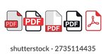 PDF icon set. Vector illustration.
