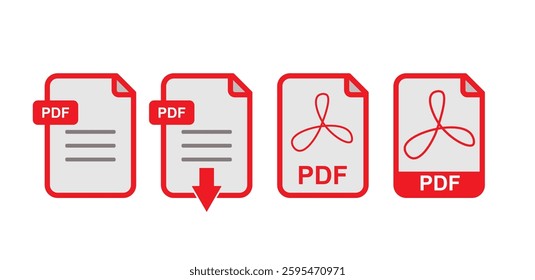 Pdf icon set vector illustration