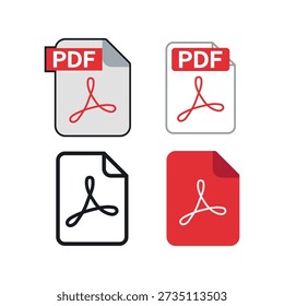 PDF-Symbolsatz. Vektorgrafik.
