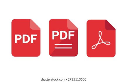 PDF-Symbolsatz. Vektorgrafik.