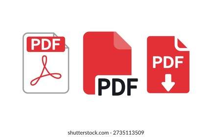 PDF-Symbolsatz. Vektorgrafik.