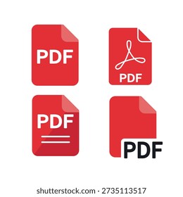 PDF-Symbolsatz. Vektorgrafik.