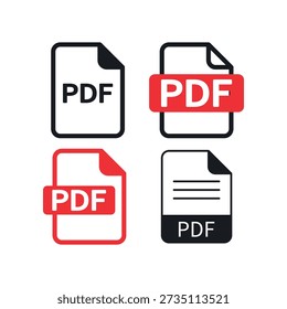 PDF-Symbolsatz. Vektorgrafik.