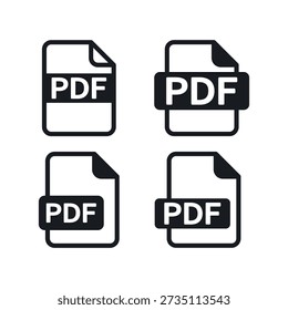 PDF-Symbolsatz. Vektorgrafik.