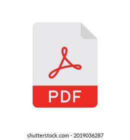 Pdf icon. Simple flat design style. File, format, download, symbol, banner, button, sign concept. Vector illustration isolated on white background, Eps 10.