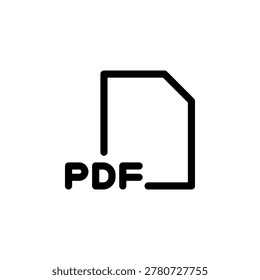 PDF icon in solid outline style symbol for portable document