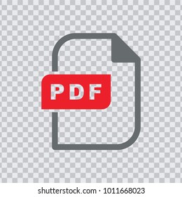 Pdf icon template. Style is a flat document. Vector designed for web and software interfaces. Isolated in transparent. Vector EPS 10.