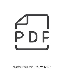 PDF-Symbol Dünner Umriss des Kunstsymbols