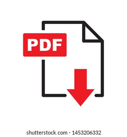 PDF icon in trendy flat style design. Vector graphic illustration. Suitable for website design, logo, app and ui. EPS 10.