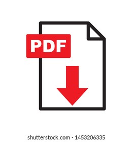 PDF icon in trendy flat style design. Vector graphic illustration. Suitable for website design, logo, app and ui. EPS 10.