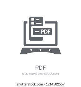 Pdf icon. Trendy Pdf logo concept on white background from E-learning and education collection. Suitable for use on web apps, mobile apps and print media.