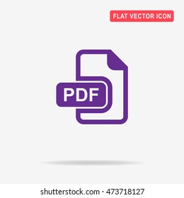 Pdf icon. Vector concept illustration for design.