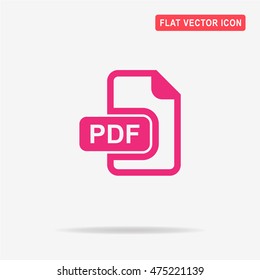 Pdf icon. Vector concept illustration for design.